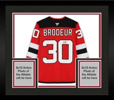 Framed Martin Brodeur New Jersey Devils Autographed Red Fanatics Premium Jersey
