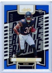2023 Panini Absolute Football Roschon Johnson Blue Spectrum /50 Rookie Bears 134