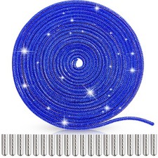 Rhinestone Shoe Laces Bline Hoodie String Cords with Aglets for Sneakers