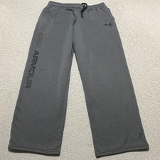 Under Armour Youth XL Pants Gray Sweatpants Cold Gear Straight Pockets