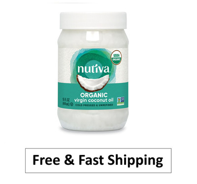 Nutiva Organic, Cold-Pressed, Unrefined, Virgin Coconut Oil from 15 Fluid Ounces