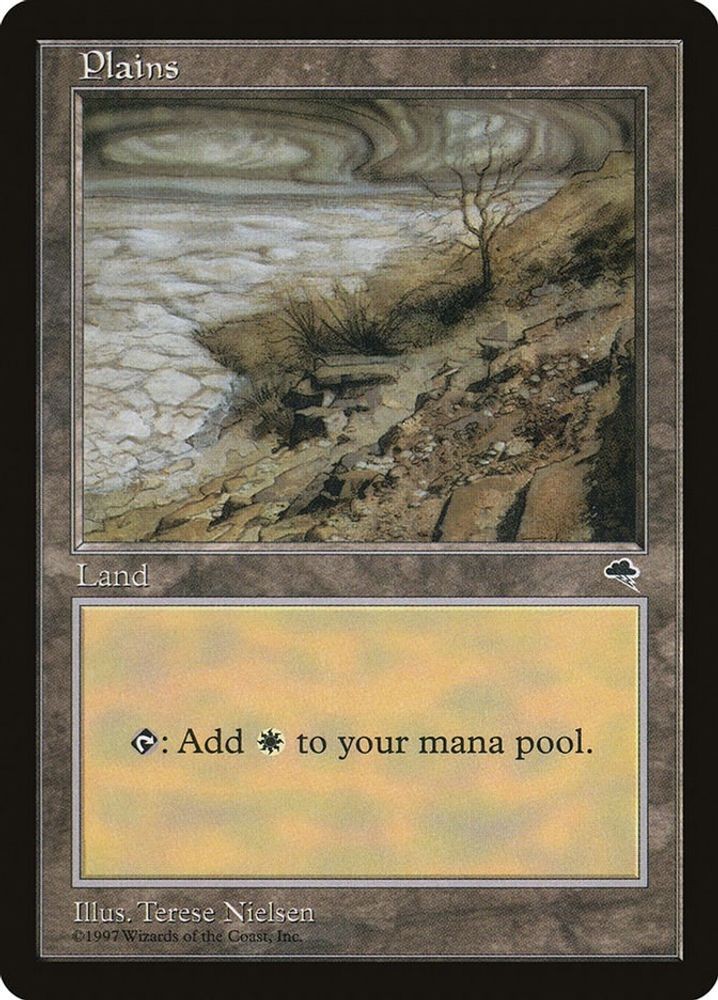 1997 Magic: The Gathering: Tempest Plains Dead Tree (#332, Land, Heavily Played)