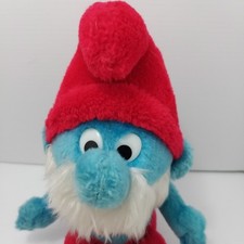 Vintage 10" Papa Smurf Peyo 1979 Smurfs Stuffed Plush Doll