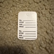 1200 White Garment Merchandise Price style size perforated Tags