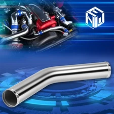2.5"OD Custom Brushed Aluminum Turbo Intercooler 45 Degree Bend Pipe Hose Piping