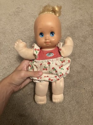 Magic Nursery Baby Doll 1989 Mattel  Original Cherry Summer Dress Blue Eyes VTG