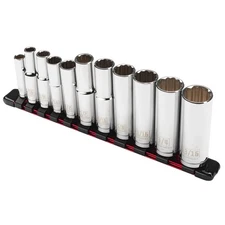 Powerbuilt 11 Piece 12 Point SAE Deep Socket Set - 643047ECE