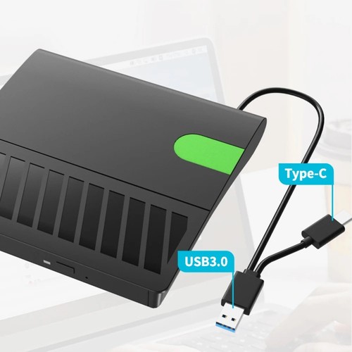 USB 3.0 Type-C Slim Externe DVD RW CD Graveur Lecteur Graveur Lecteur Lecte5679 - Afbeelding 6 van 8