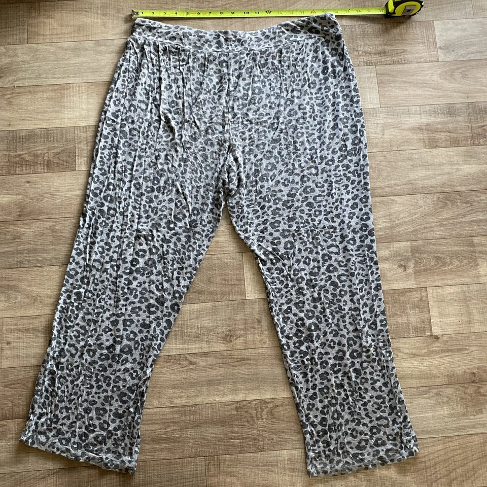 Ambrielle 裤子女式 XL 豹灰色睡衣睡衣舒适休闲 — 第 3/4 张图片