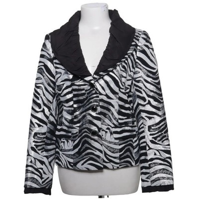 Heine, Blazer, Größe: S, Schwarz/Silber, Polyester, Zebra, Damen #NHK