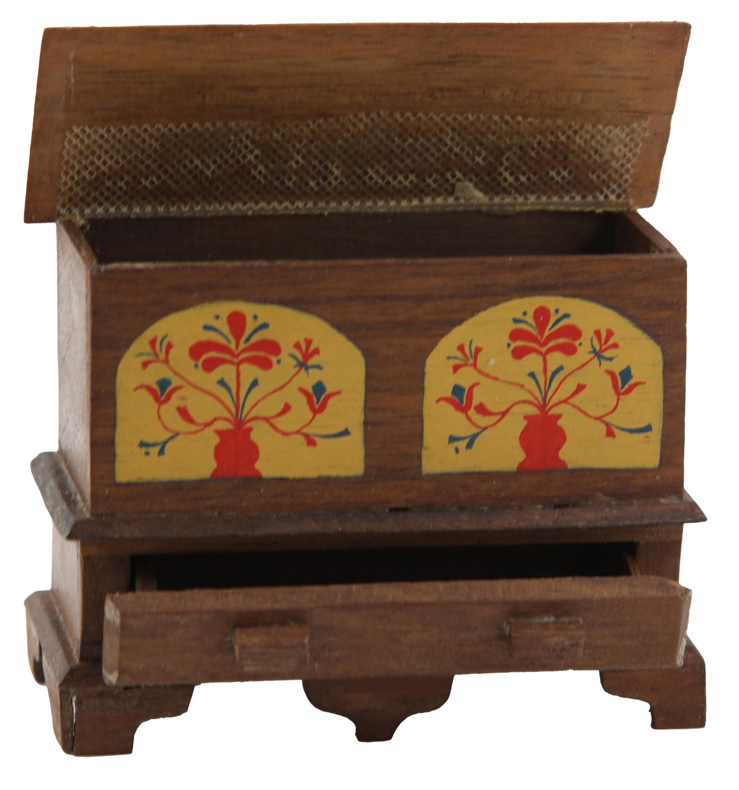 Dolls House Hand Painted Dower Blanket Coffers Cedar Chest Pioneer Furniture