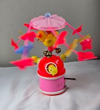 Vintage Celluloid Mechanical Wind Up Toy Chickens Baby Chicks Whirligig JAPAN