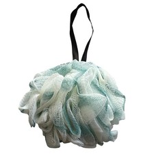 50g Bath Sponge Shower Loofah Mesh Pouf Scrunchies Body Blue and White