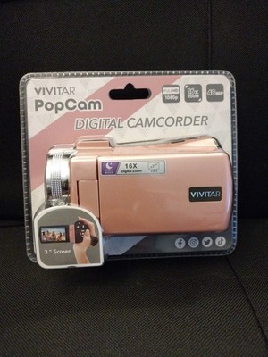 Vivitar  DVRE507-PNK PopCam Digital Camcorder, 48MP, Full HD 1080p Video Camera