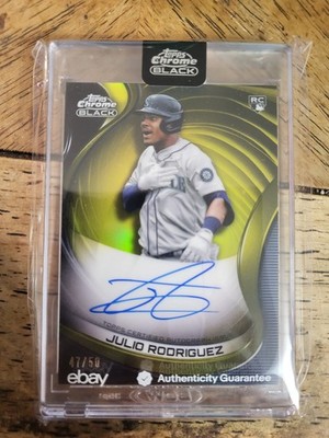 2022 topps chrome black julio rodriguez autograph /50