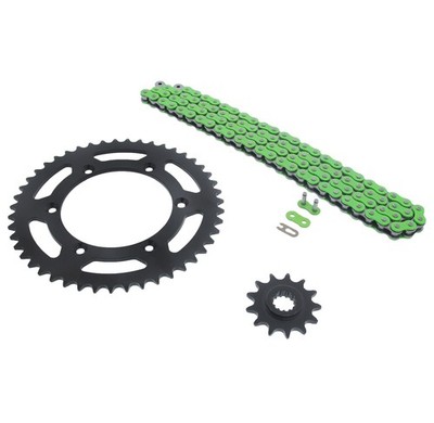 520-112L Green Non O Ring Chain & Sprocket Black 13/47 Kawasaki KLX400 2003