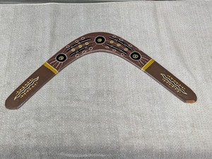 Vintage Aboriginal Elder Laddie Timbery Printed oomerang Australia Lefty