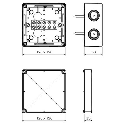 KSK 125 PO10 EINBAUDOSE NT 126X126X74 KSK 125_PO10