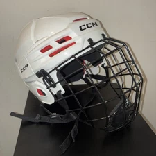 CCM Tacks 70 Ice Hockey Cage Helmet Size Large Sz L White Mint