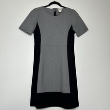 NEW J. Crew Colorblock Ponte Knit Dress A9687 Gray and Black Size 2 Career EUC