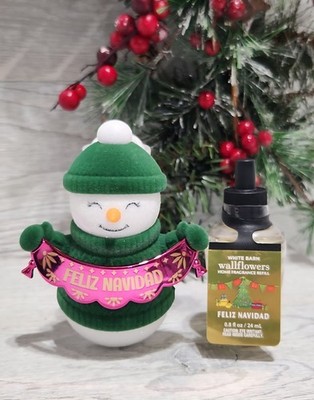 Bath & Body Works Snowman Felix Navidad(Champurrado)Light-up Wallflower & Refill