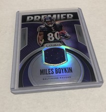 Miles Boykin Rookie Jersey Card Silver 2019 Prizm Premier No. PJ-MBY. rookie card picture
