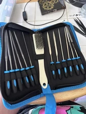 13Pcs Metal Needle File Set, Premium Small File Set with 6 Diamond File, 6 Steel