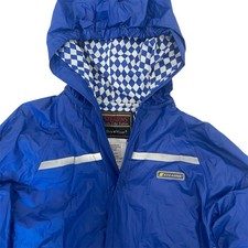 STEARNS Kids Boys Rain Coat Small/Medium Blue Hood Jacket Shell waterproof