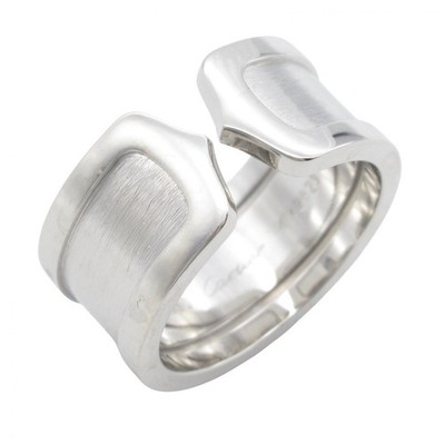 CARTIER C2 Ring 18KWG Weißgold gebraucht Damen US Größe #7 #55
