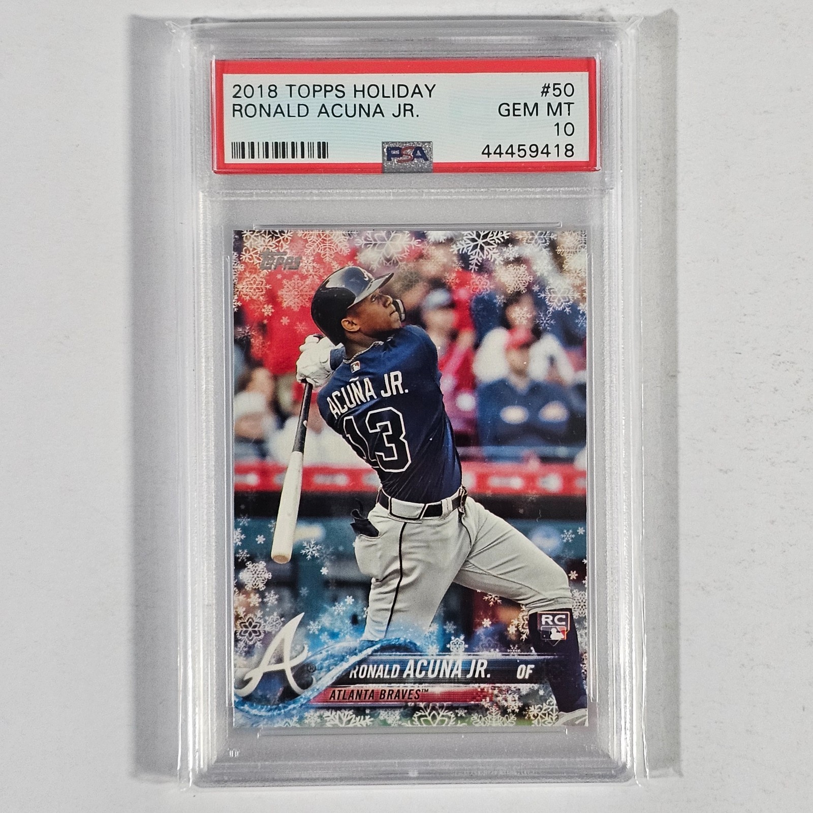 Topps Ronald Acuna Jr. Rookie Card Mens OS Multi 2018 Holiday PSA 10 HMW50