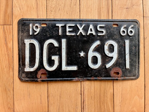 1966 Texas License Plate