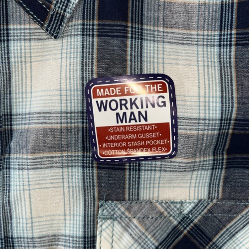 Neu mit Etikett Lincoln Outfitters Hemden (2) 4XL blau und rot kariert Kurzarm Stretch - Bild 5 von 22