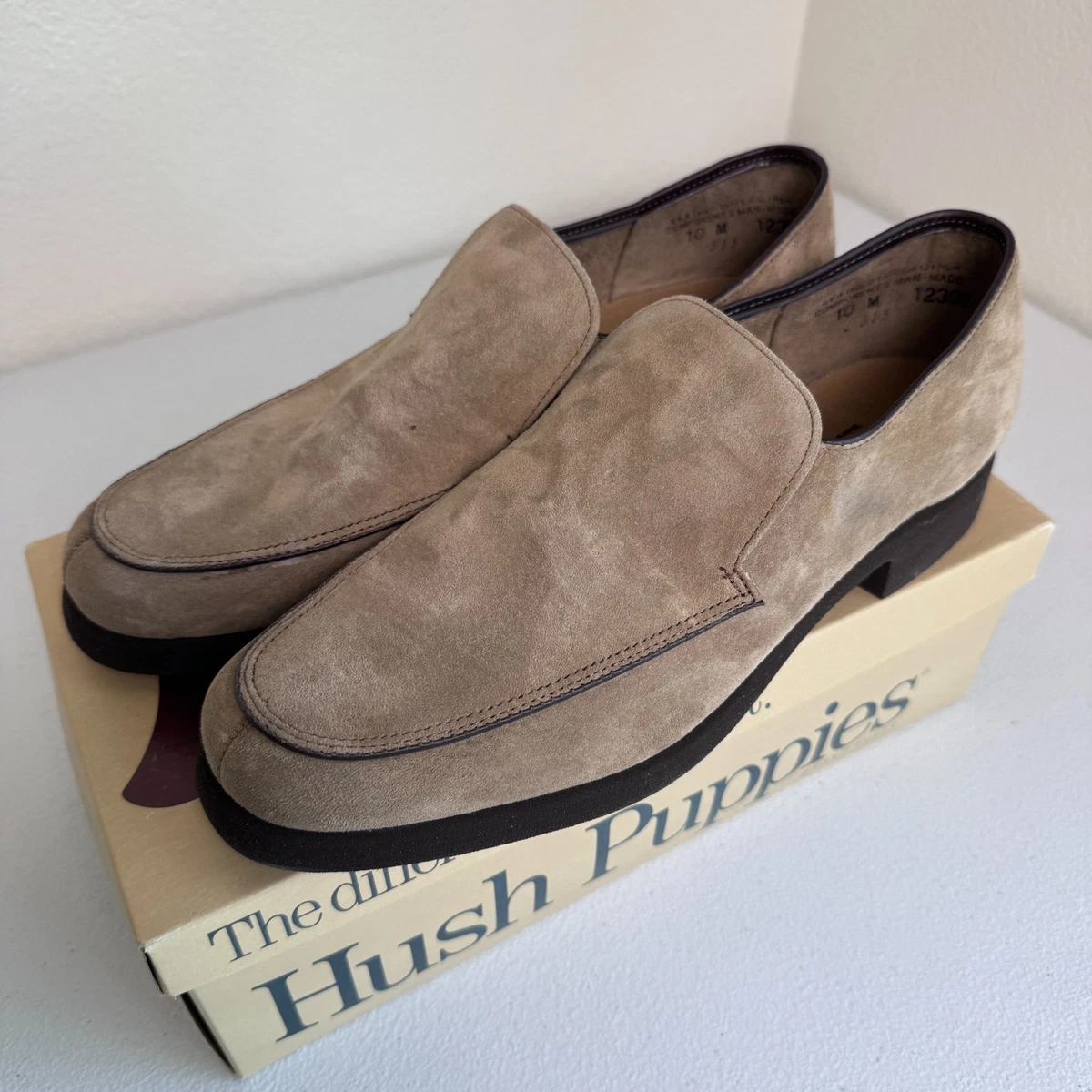 Hush Puppies Legend Loafers Mens 12 EW Brown Leather Slip On Comfort NIB Hush Puppies Loafer Brown Casual Shoes for Men for sale | eBay main image 3