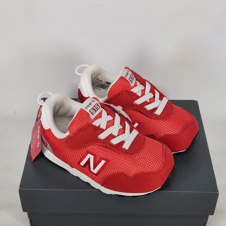 Tamaño 4 AMPLIO Niño Pequeño - New Balance 515 New-B Gancho y Lazo - Equipo Rojo / Rojo Explosión Foto 2 de 4