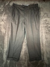 Ralph Lauren Dress Pants Men 36x30 Gray Pleated Classic Fit Stretch Slacks