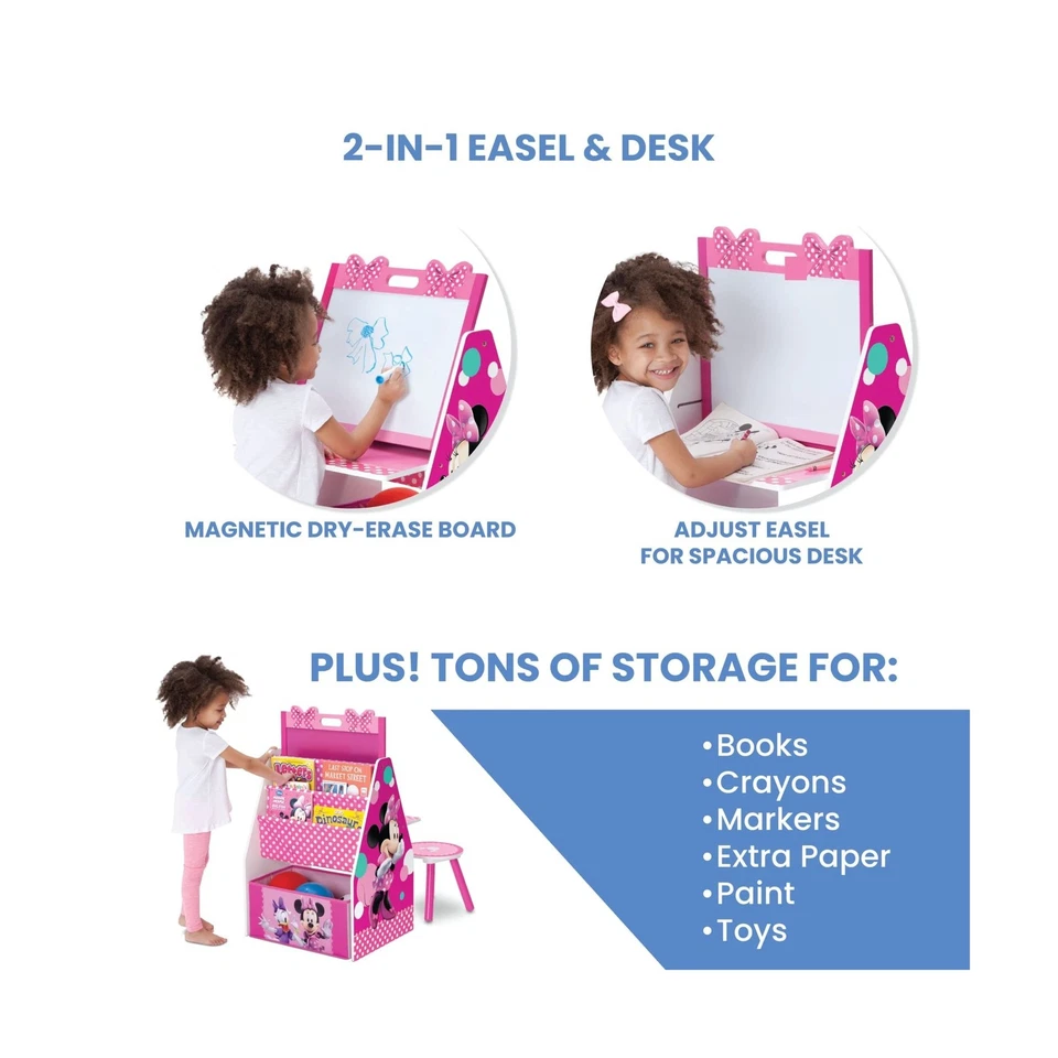 Delta Children Deluxe Kids Art Table | Easel, Desk, Stool, Toy Orga... Fast Ship - Image 4 of 4