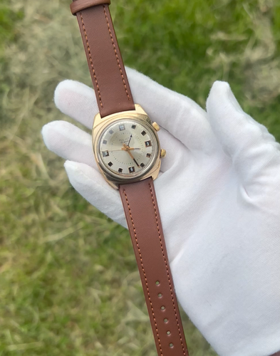 Vintage Watch Poljot Alarm Retro Gold USSR Mechanical Soviet Wristwatch 1980s - Video 1 of 1