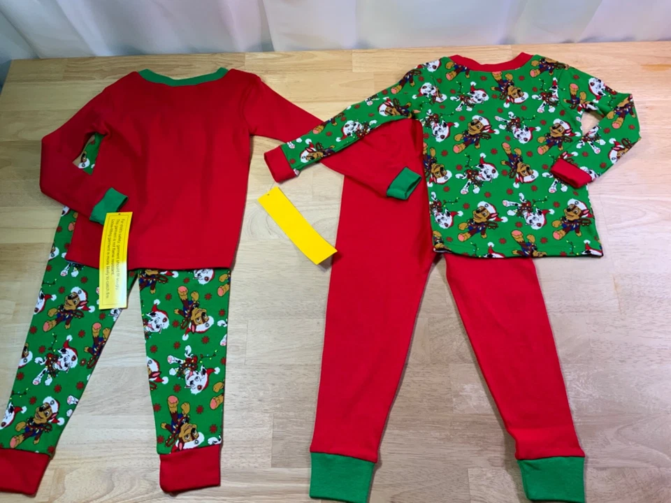 New Boy’s Paw Patrol Christmas PJ Set 2 Pairs hasChase & Marshall in Santa Hats* - Image 4 of 4