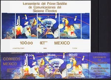 Mexico Strip & S/S 1st Mexican Communication Satellite 1985 MNH-10 Euro