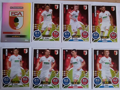 11 Topps Match Attax Karten von FC Augsburg 