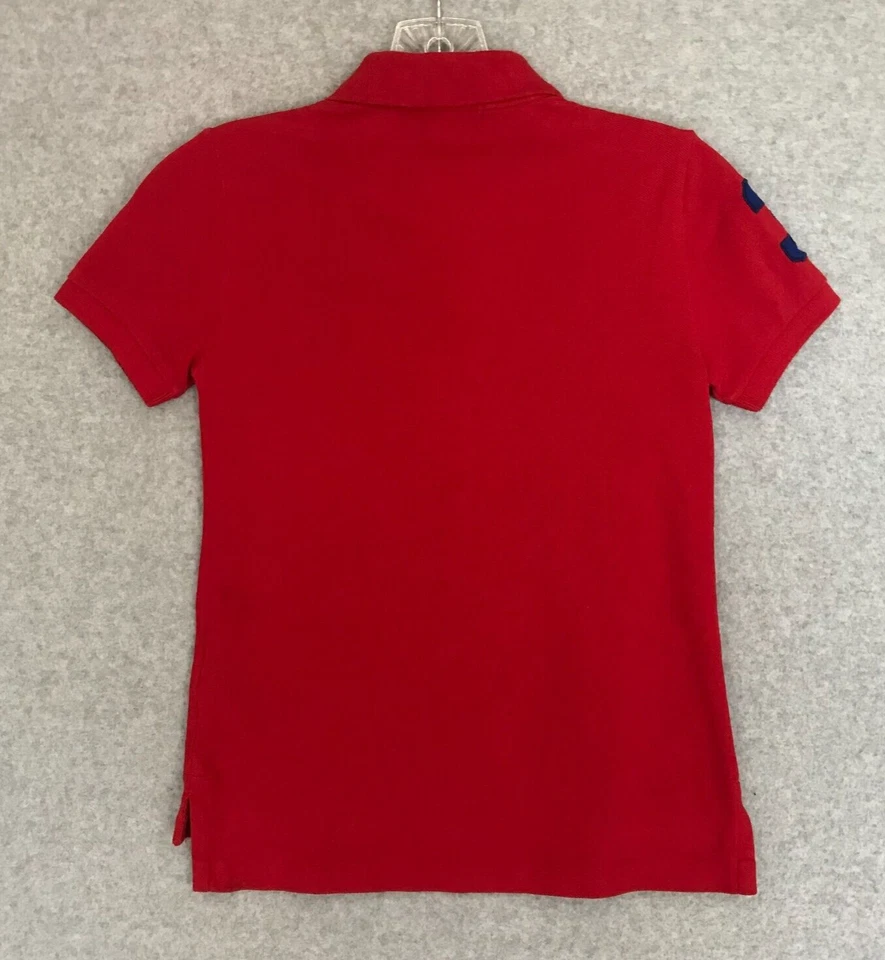 POLO Ralph Lauren USA Big Pony Polo Shirt Youth Boys 7 Red Short Sleeve Stitched - Image 2 of 4