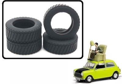 Scalextric W11767 Reifensatz vorne & hinten für Mr Bean's Mini DIY C4334 NEU
