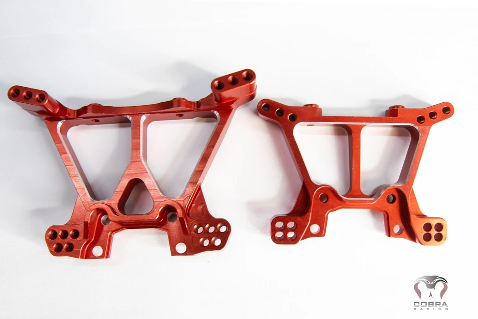 CR Red Aluminum Shock Towers for Traxxas 4x4 Slash, Stampede, Hoss - Image 3 of 4