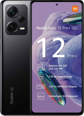 Xiaomi Redmi Note 12 Pro+ 5G 8GB + 256GB Midnight Black Smartphone