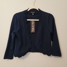 Navy Blue Scallop Edge Balero Sz M