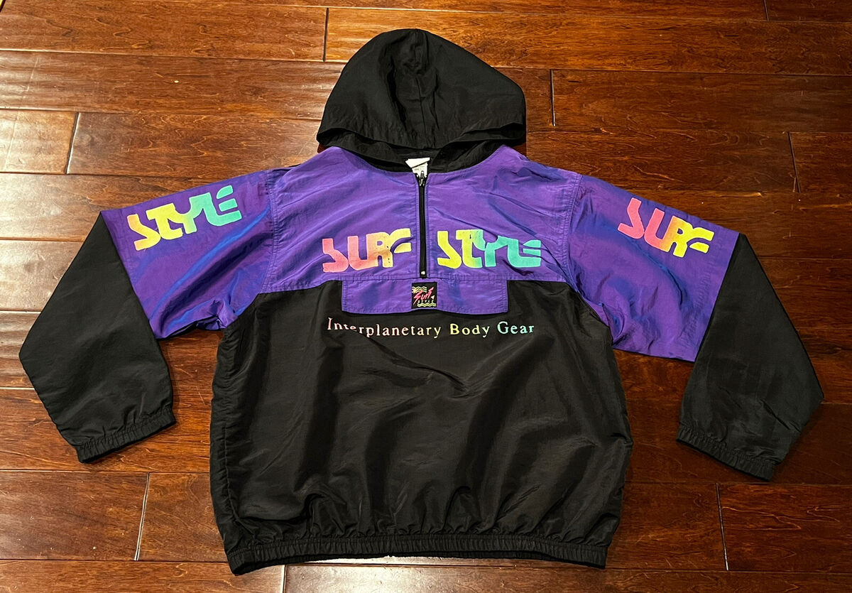 Surf Style Black Purple 1/4 Zip Hooded Adult OS Big Pocket Surf Style Black Purple 1/4 Zip Hooded Adult OS Big Pocket