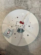 NWT Hello Kitty Set Of 4 Ceramic 10.5” Dinner Plates Christmas
