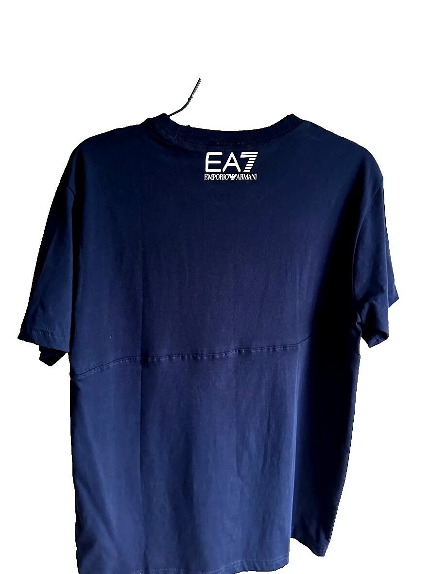 Tシャツ・カットソー EMPORIO ARMANI Men T Shirts EM001033AF10017MB222 BLUE NWT EMPORIO ARMANI NAVY BLUE COTTON T-SHIRT SIZE MED | eBay