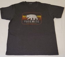 Mens Yosemite California T Shirt Dark Gray Bear Design Spectra Tag USA