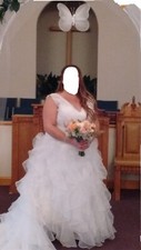 used white wedding dress with train